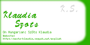 klaudia szots business card