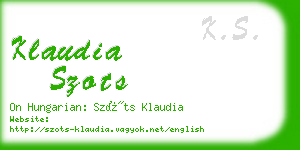 klaudia szots business card